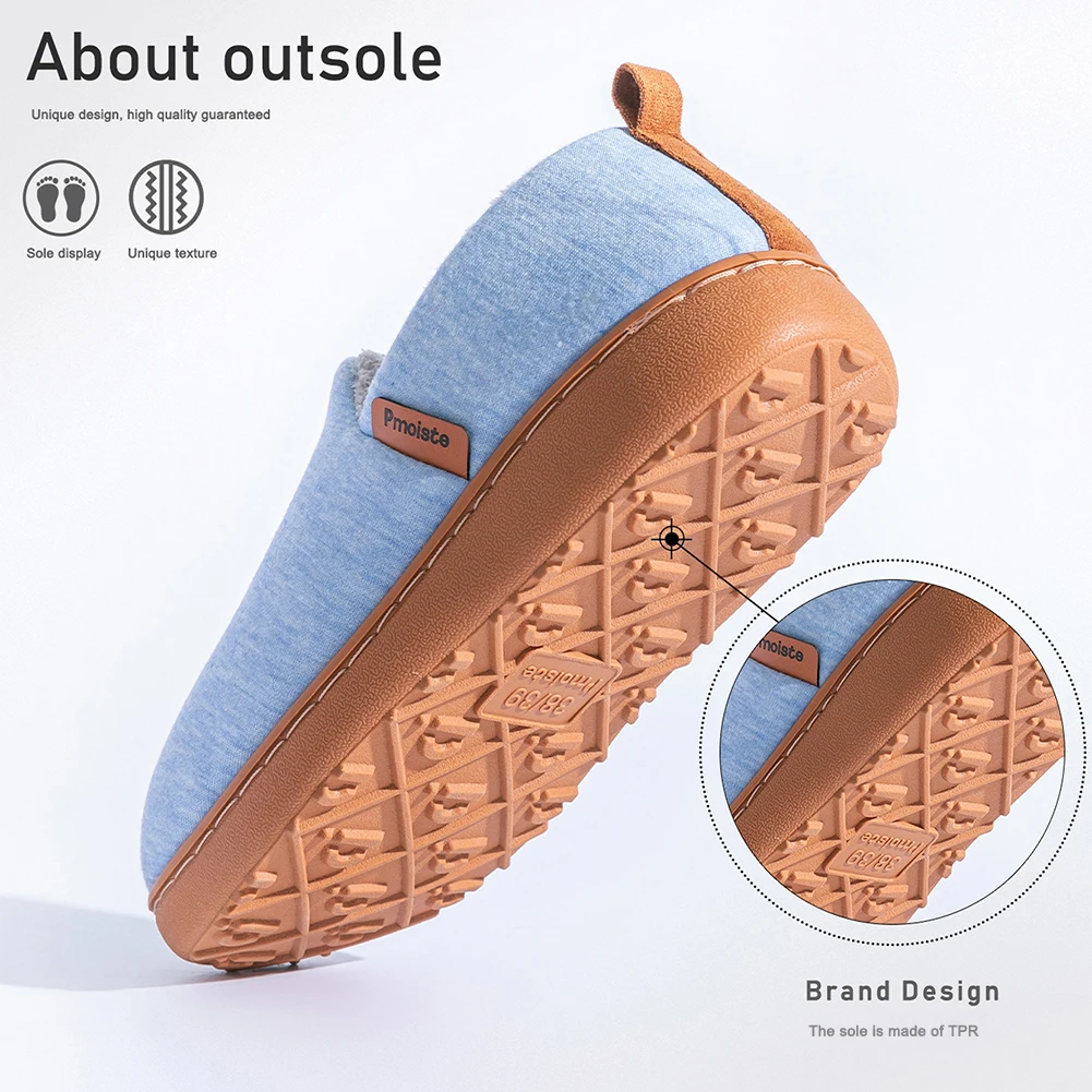 Women's Platform Slippers with TPR Sole Warm Memory Foam Wedge Cushion Non Slip House Shoes for Indoor Comfort - 3