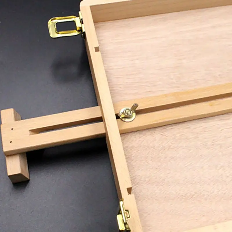 Sketch Easel Wooden Easel Wood Table Easel Oil Paint Suitcase Artist Wooden Table Box Easel Painting Box Portable Desktop Sketch Painting Hardware Art Supplies Gift Kids
