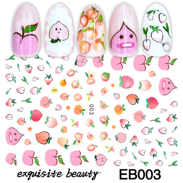 Stickers for Nails Summer Fashion Sticker Sweet Fruit Cherry Design Nail Art Decorations  Foil Wrap Manicure Accessories
