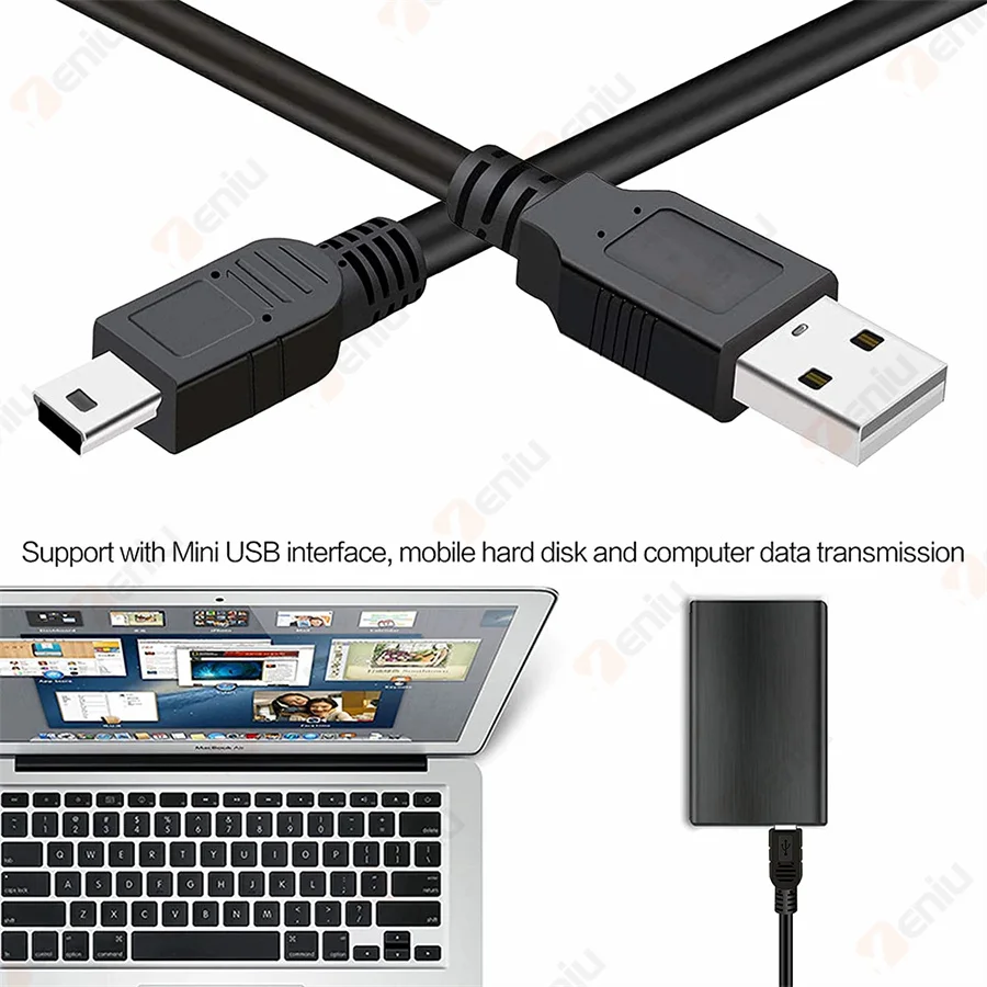충전 케이블 코드 어댑터 미니 USB 어댑터, MP3 MP4 플레이어용, 80cm 미니 USB 5 핀 B 데이터 충전기, 2000 개/로트
