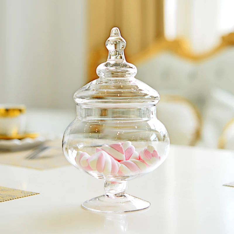 Transparent Glass Bottle Glass Candy Jar Display Decorative Jars Storage Decor Accessories Storage Bottle Food Container