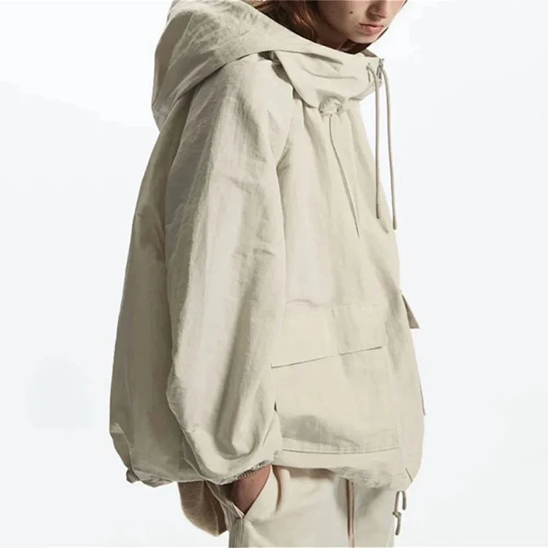 

2023 Fashion Stylish Spring Autumn Womens Hoodies Jacket with Pocket Military Jacket Safari Utility Zip Up Lightweight Jacket