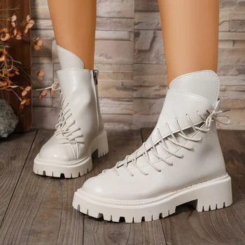 الشتاء جولة تو سميكة وحيد المضادة للانزلاق مريحة أحذية عمل غير رسمية نمط جديد أنيق/مثير أحذية ركوب الخيل للنساء