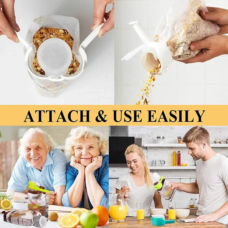 Sealing Clips Snack Sealing Clip Preservation Plastic Food Saver Travel Kitchen Gadget Sealed Pour Food Storage Bag Lid