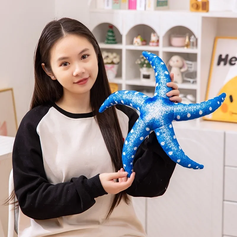 40CM Plush Starfish Pillow Doll Simulation Stuffed Marine Animal Nap Pillow Backrest Cartoon Toy for Birthday Holiday Gift