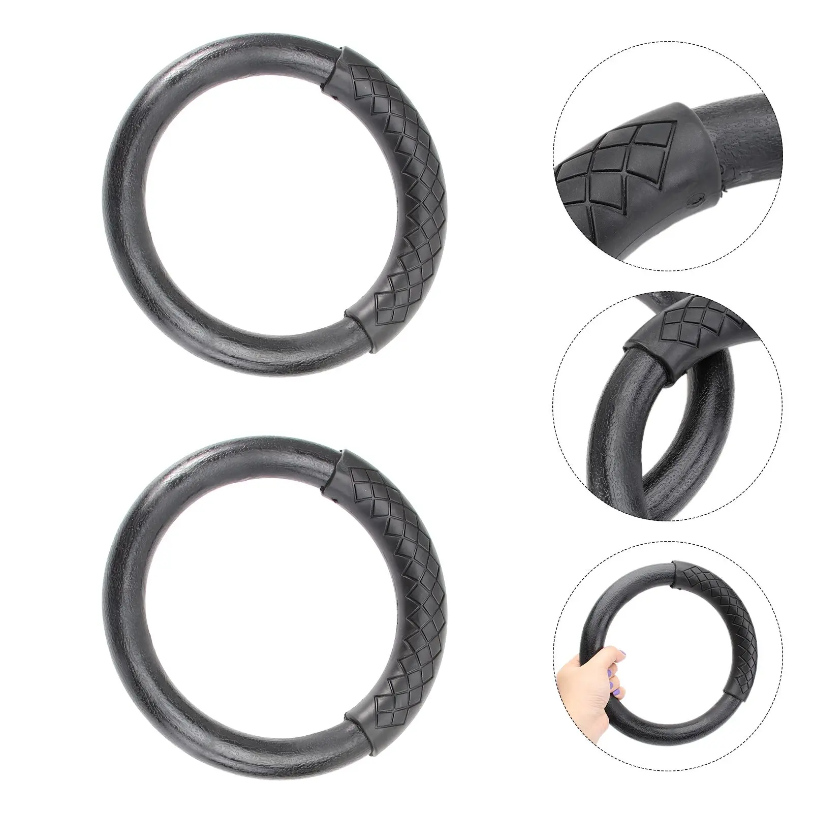 Gymnastic Rings Workout Equipment Exercise Rings for Home Calisthenics Full Body Training Fitness Accessories Black