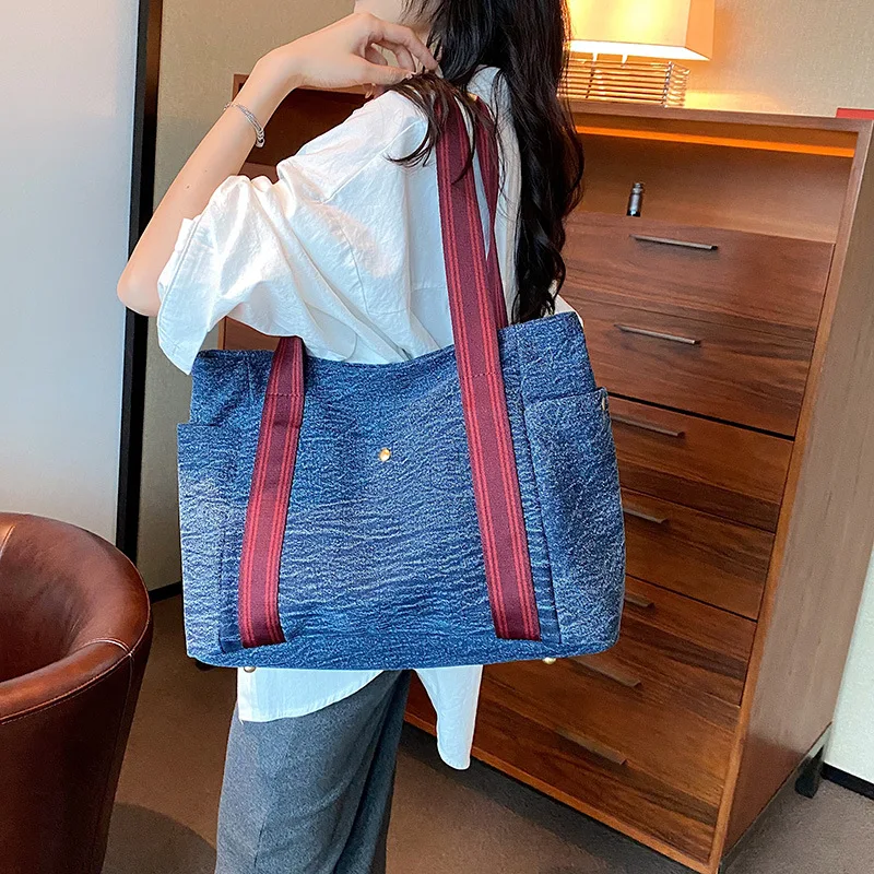 

Denim Shoulder Tote Bag for Women with Large Capacity