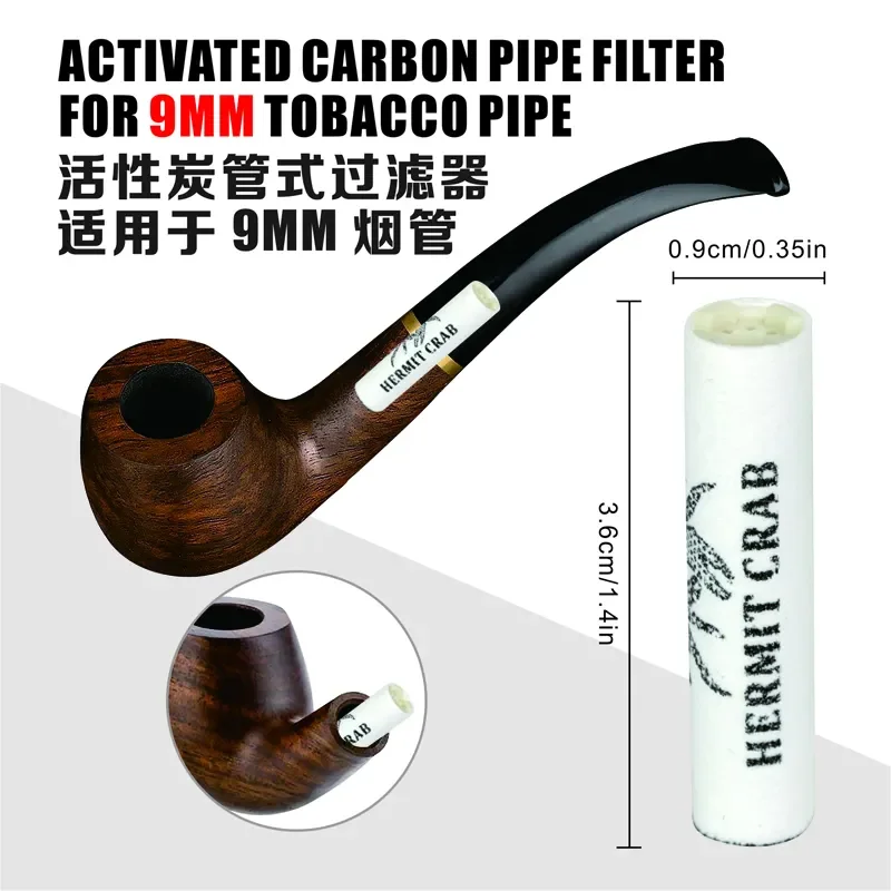 Hermit crab activated carbon pipe filter food grade cotton paper cigarette holder filter element