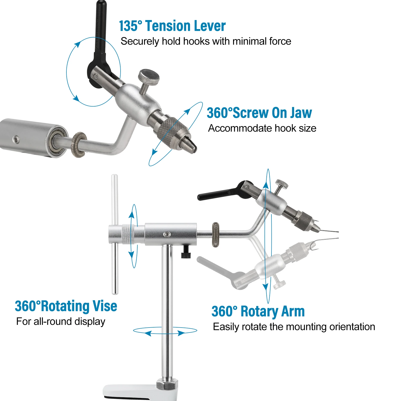 Stainless Steel Aluminum Alloy C-Clamp Mount Standard Jaws Vise 3 Stainless Steel Aluminum Alloy C-Clamp Mount Standard Jaws Vise 3