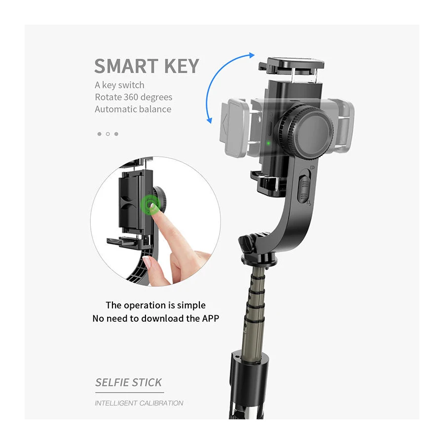 L08 1-Axis Handheld Gimbal Stabilizer Wireless Bluetooth Remote Smartphone Live Broadcast VLOG Selfie Stick Tripod Standfor
