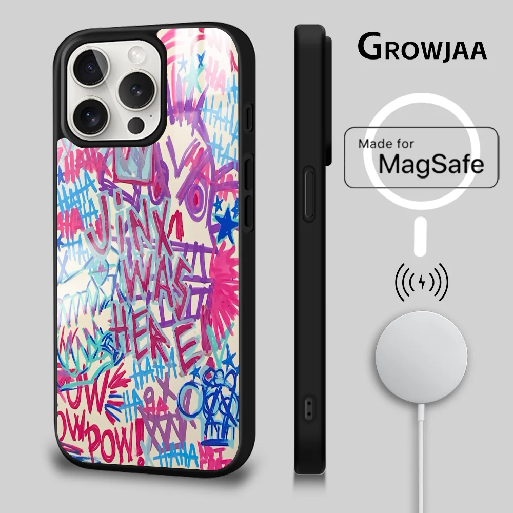 Spiel Jinx L-LOL Telefon Fall Magnetische Für iPhone 16 15 14 13 12 11 Pro Max Plus Mini Magsafe Drahtlose Lade Abdeckung – Detail 10