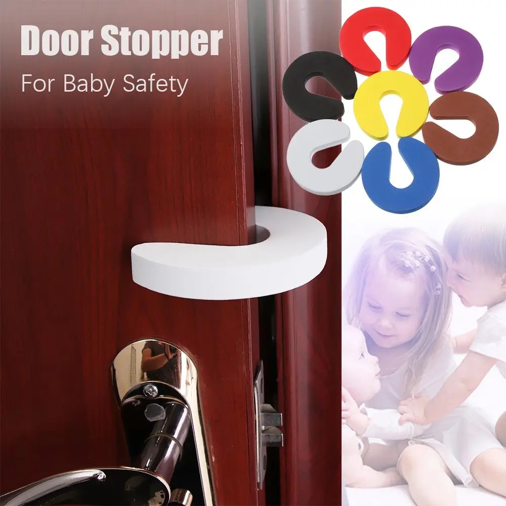 Silicone Door Stopper Door Stopper Bumpers Door Stopper Door Finger Pinch Guards 1PCS Safety Finger Safe Soft Foam Door Stopper Locks For Children Protection EVA C Shape Security Cabinet Locks Door Clip
