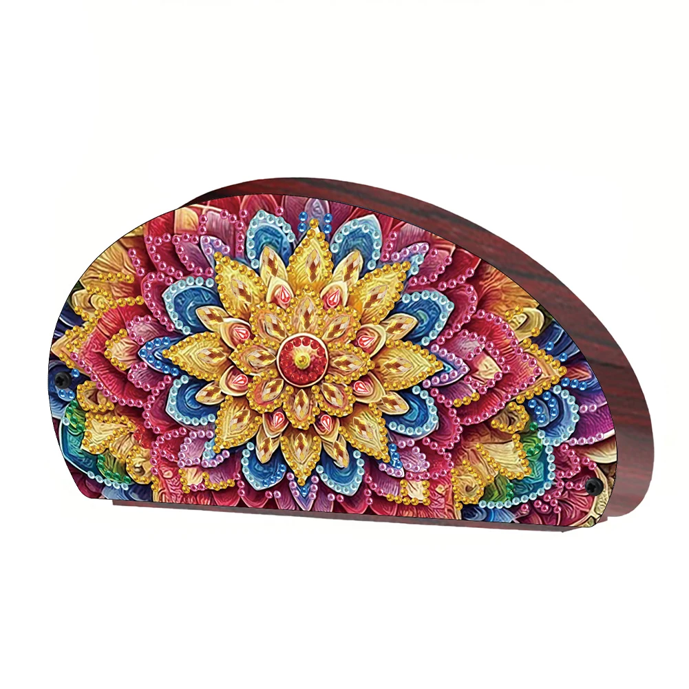 Wood Flowers DIY Rhinestones Storage Holder Crystal Diamond Storage Shelf Diamond Painting Organizer Rack for Home Study Office