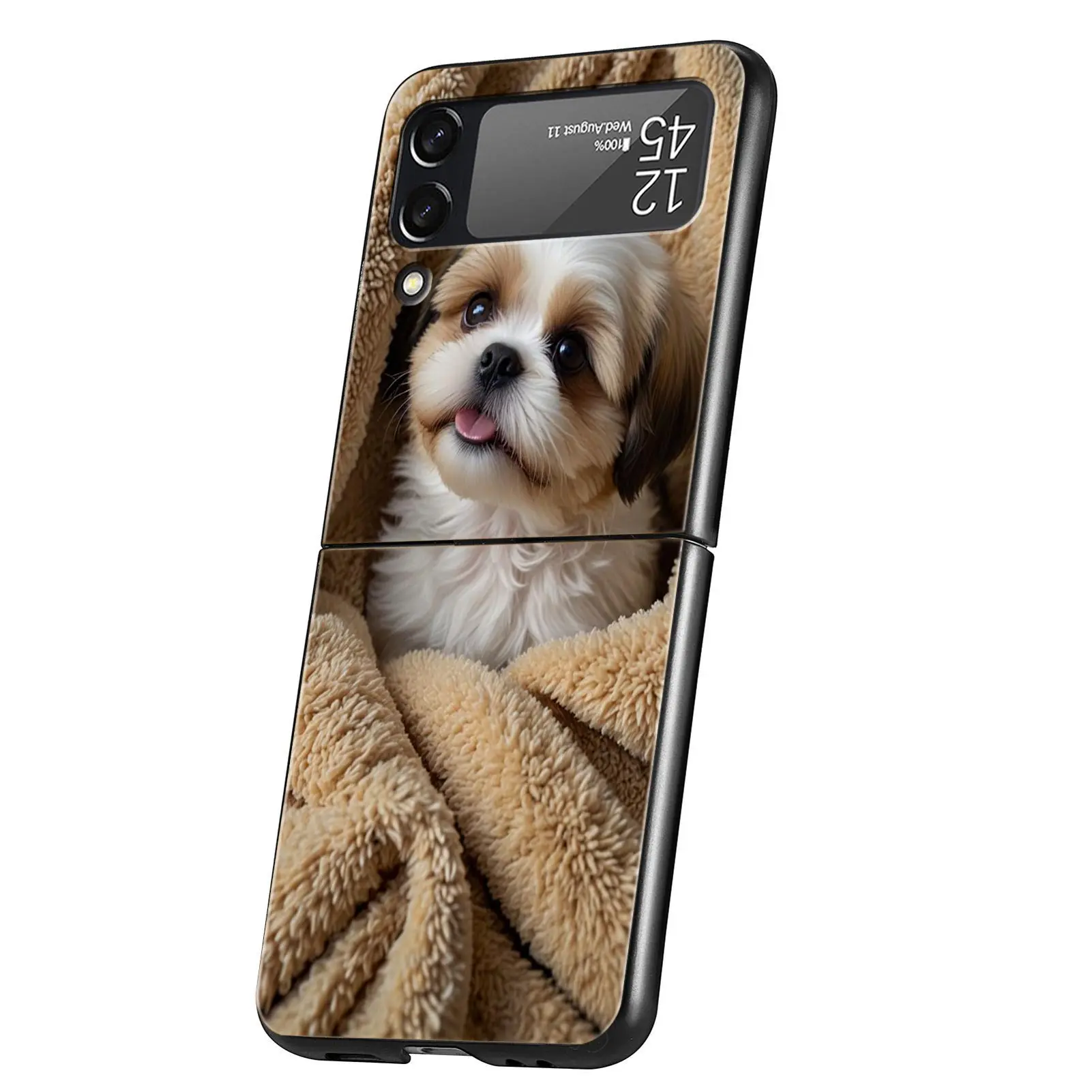 Shih Tzu Painting Cute Animal Phone Case - Folding PC Hard Cover