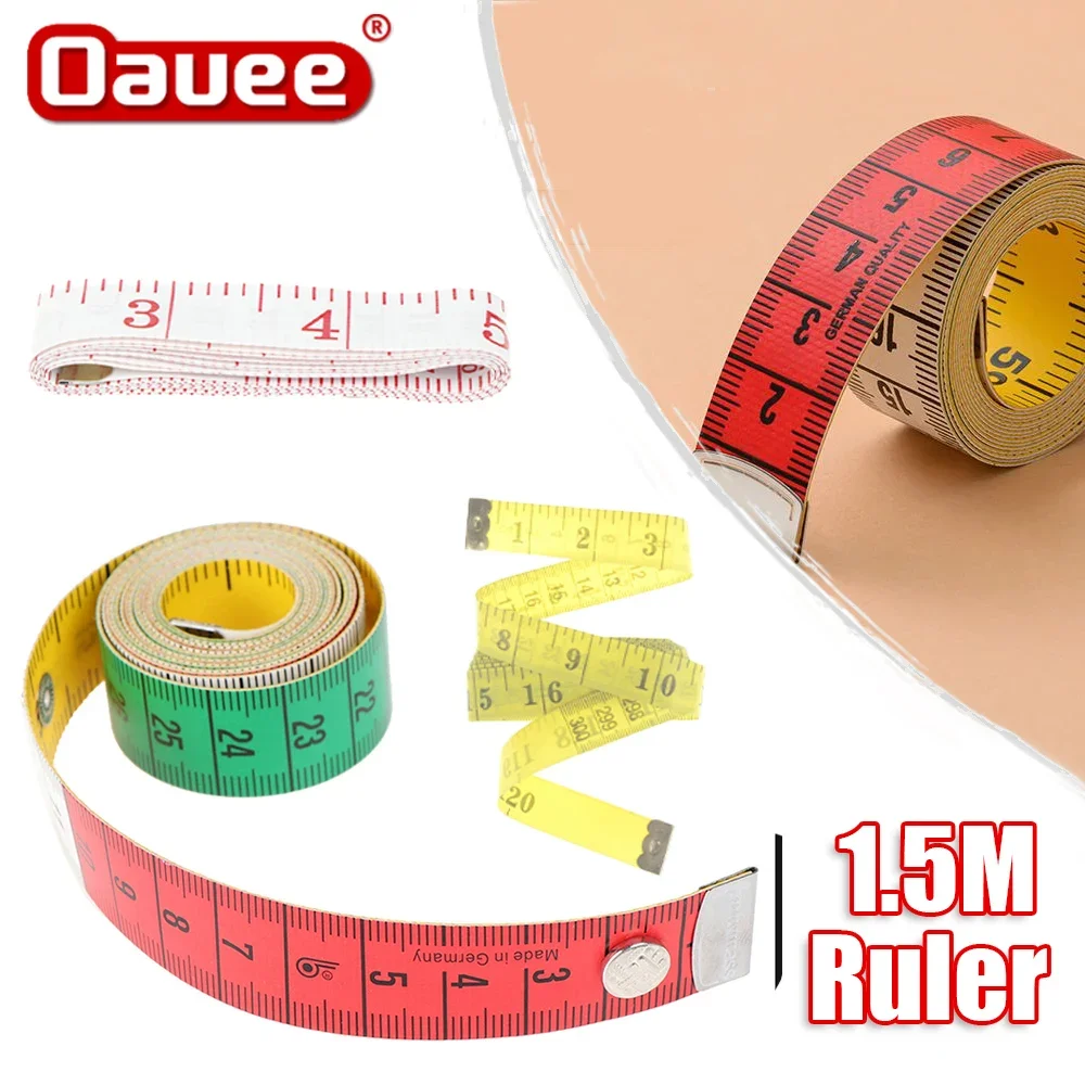 Soft Tape Measure Tailor's Tape with Snap Fasteners Body Measuring Double-sided Ruler For Needlework Sewing Tool 1.5M/60in tape measure,measuring tape,measuring ruler