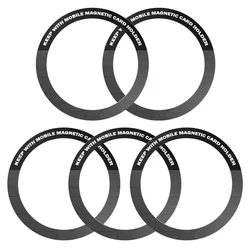 Universal Magnetic Plate Ring for Wireless Charging and Car Holder Support (Black 5PCS Shape O)