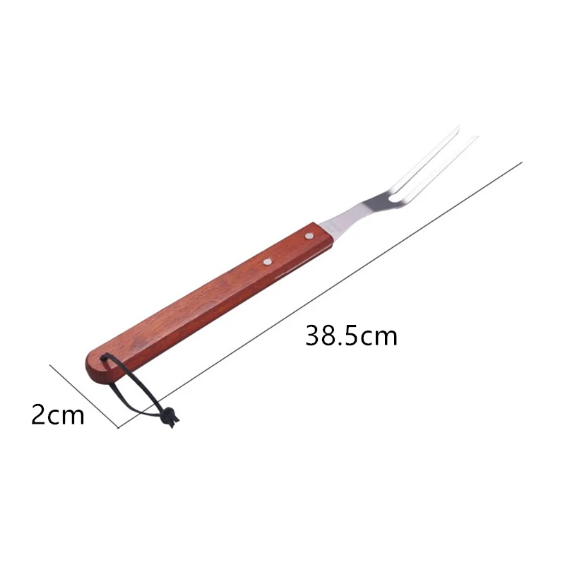 Stainless Steel Wooden Handle Turkey Fork Barbecue Cooked Food Splitter Portable Outdoor Cooking Tools Kitchen Accessories