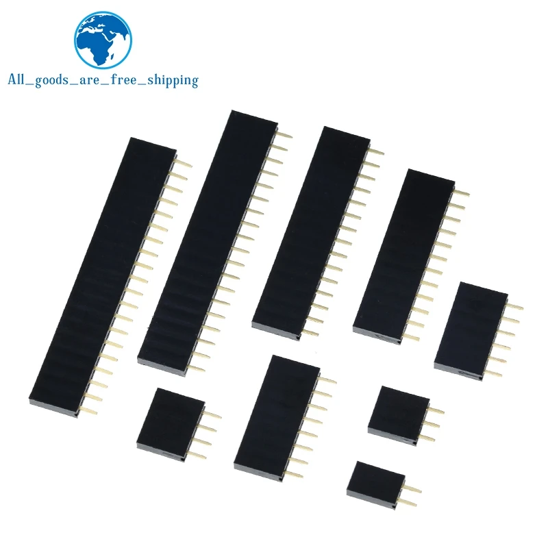 TZT 10/50PCS Einreihige Pin Buchse Header Buchse Pitch 2,54mm 1*2P 3P 4P 6P 8P 12P 15P 20P 40P Pin Stecker Für modul – Detail 3