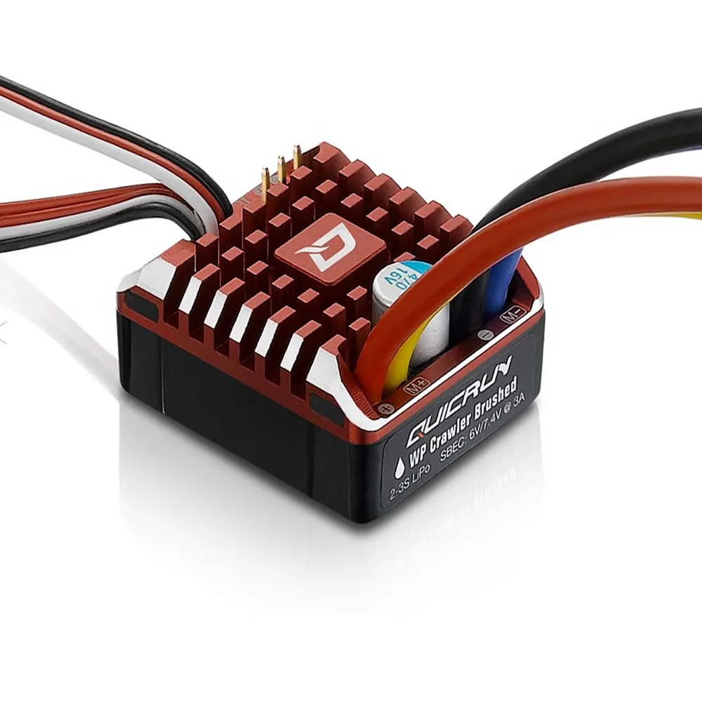 

Hobbywing Quicrun WP1080 80A Tracked Waterproof Brushed ESC Build-In BEC 2-3S Lipo with LED Programming Card for 1/10 1/8 RC Car