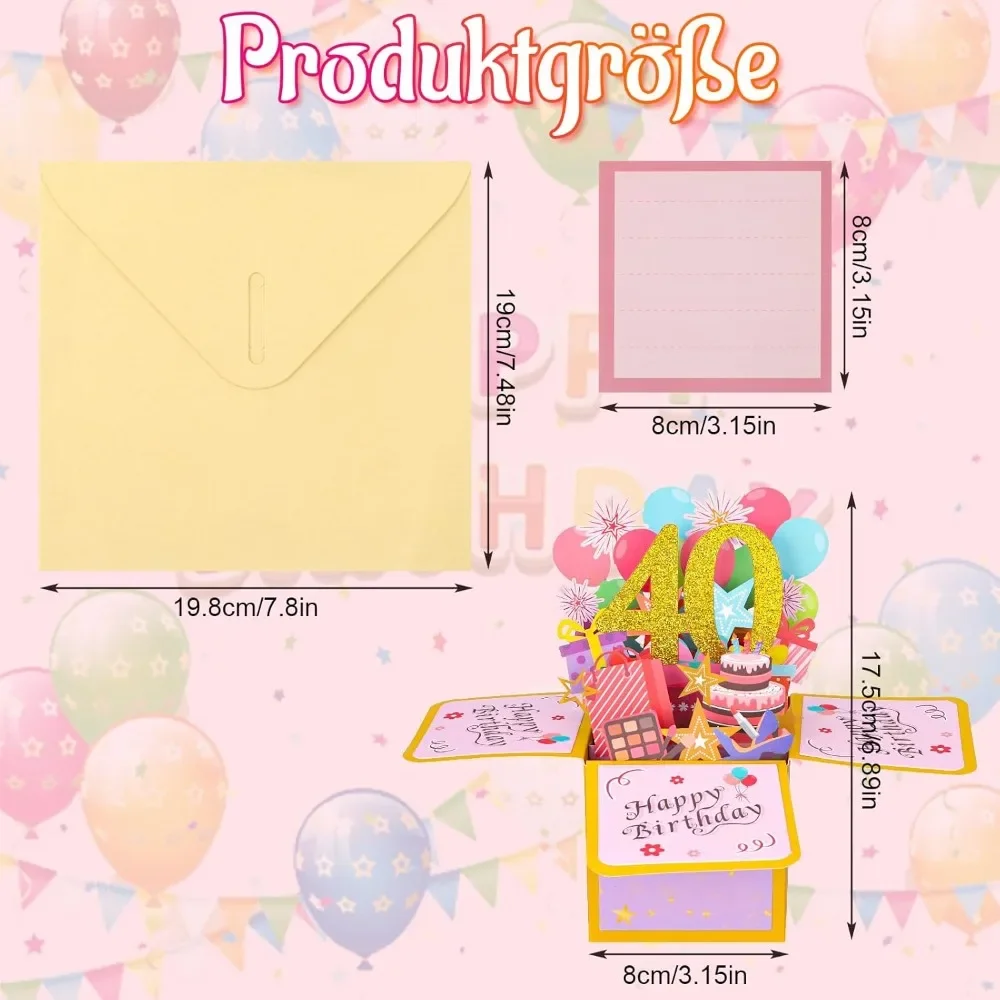 3D Birthday Gift Box Card Design Detail
