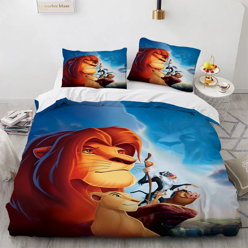 thumbnail image 1 of Disney-juego de ropa de cama de El Rey León para niños, funda de edredón, funda de almohada, dibujos animados de Anime Kawaii, ropa de cama para dormitorio, regalo de cumpleaños, 1 of 5