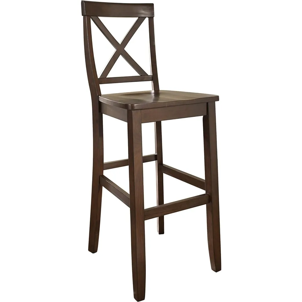 

X-Back Bar Stool (Set of 2), 30-inch, Vintage Mahogany