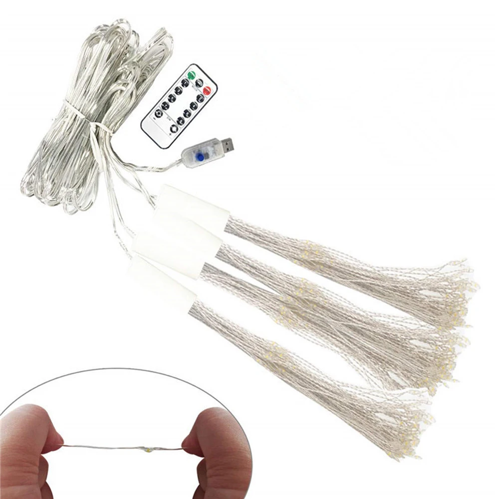 LED Firework Light 2x 4x 6x USB Powered Hanging Fairy Lights DIY Starburst Lamp for Garden Christmas Garland Festival Decor