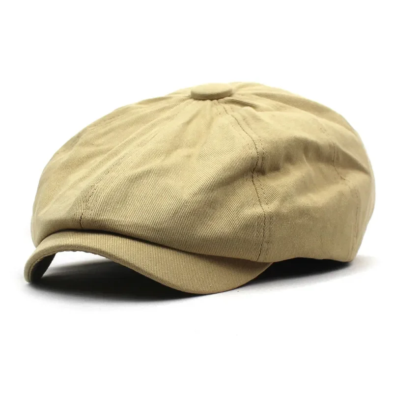 Newsboy Cap Solid Cotton Newsboy Caps Men Flat Peaked Cap Women Painter Beret Hats