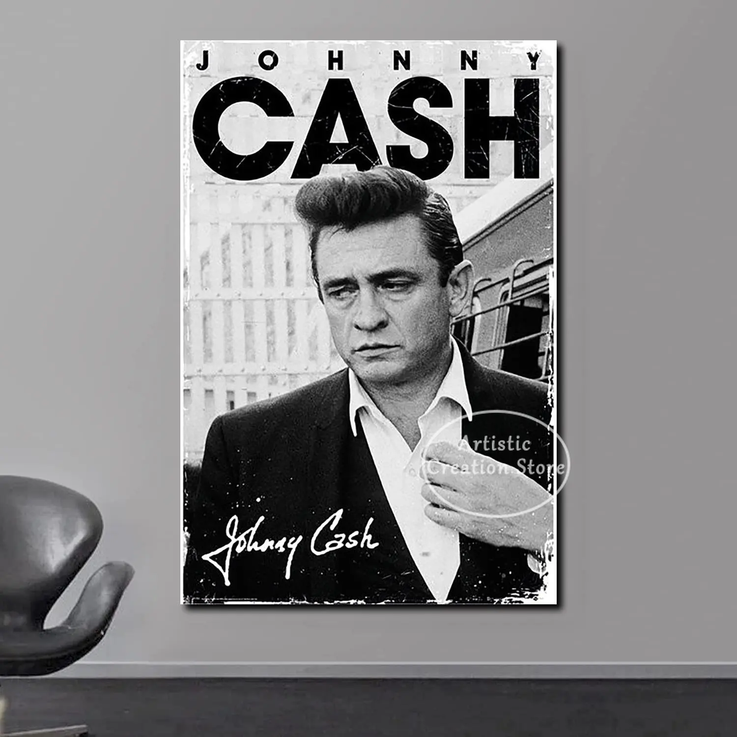 Berühmte Johnny Cash Gitarre Amerikanischen Ländlichen Musik Singer Poster  Retro Leinwand Drucke Wand Bilder Wohnzimmer Wand Kunst Wohnkultur -  AliExpress, image size:1500x1500