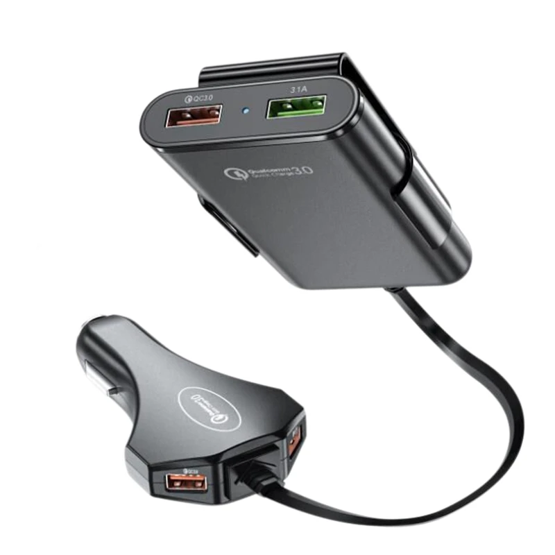

Автомобильное зарядное устройство с 12 USB-портами и кабелем QC3.0