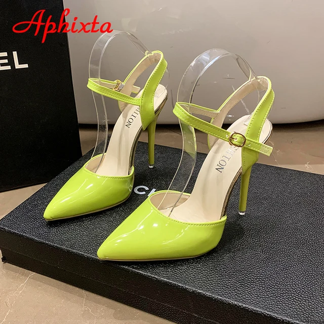 Pointed Toe Neon Tie Up Heels Midnight Neon Orange Satin Wrap
