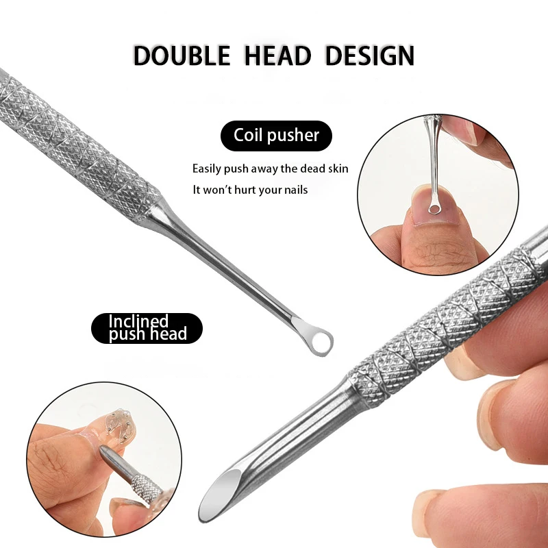 1pc Premium Double-Headed Horseshoe Nail Tool Stainless Steel Dead Skin Remover & Callus Trimmer Effortless Beveled Cuticle dead skin remover