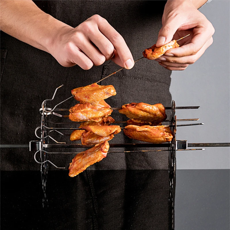 Oven Grill Cage Stainless Steel Rotating Meat Skewer Kebab Maker Machine for Air Fryer Lamb BBQ bbq grilling accessories kebab maker