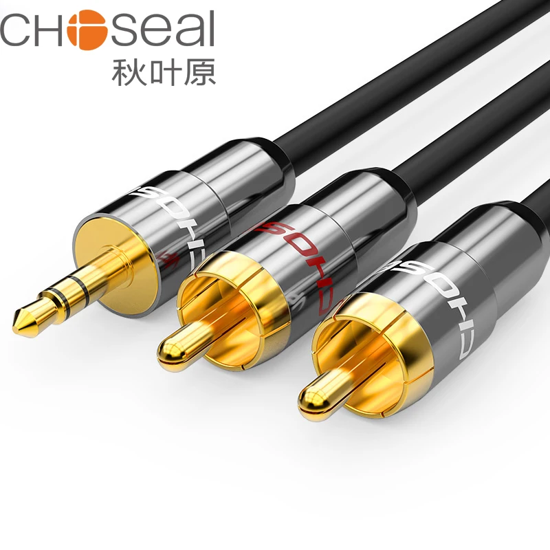 CHOSEAL RCA Cable 3.5mm Male to 2RCA Male Stereo Audio Adapter Cable for Smartphone Amplifiers Subwoofer Audio Mixer Jack Cables