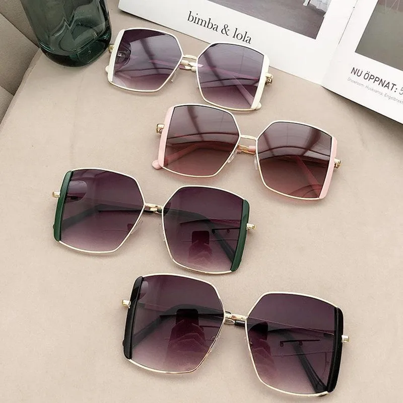 2023Summer New Fashion Vintage Sunglasses Women Big Frame Retro Blackout  Sun Glasses Female Ins Popular Colorful Luxury Eyewear - AliExpress