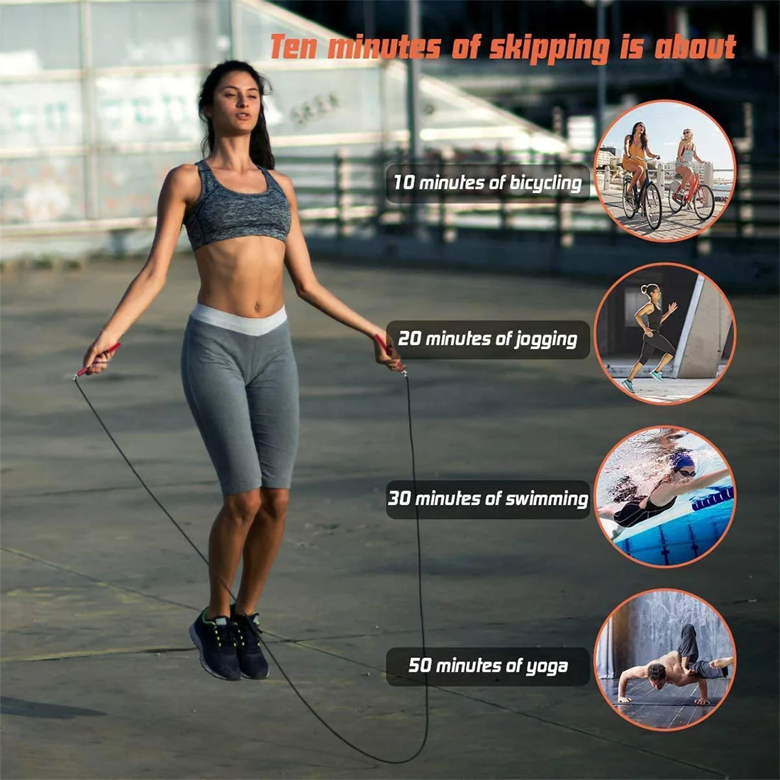 Men Jumping Rope Bearing Skipping Rope Crossfit Workout Equipment Steel Wire Home Gym Exercise and Fitness MMA Boxing Training