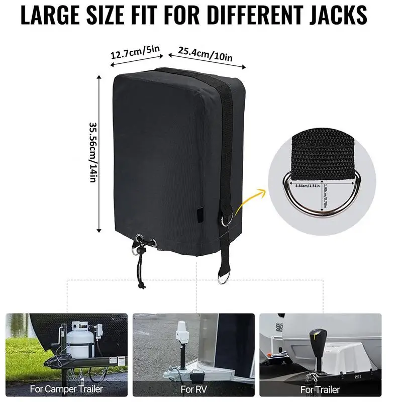 RV Jack Cover 420D Waterproof Electric Tongue Jack Head Signals Rear View System For Trailers Trucks Trailer Jack Cover Protect idewei for tcl 30 se 30e 305 306 pu leather case crazy horse textured wallet stand shockproof tpu magnetic protect book flip folio cover dark blue