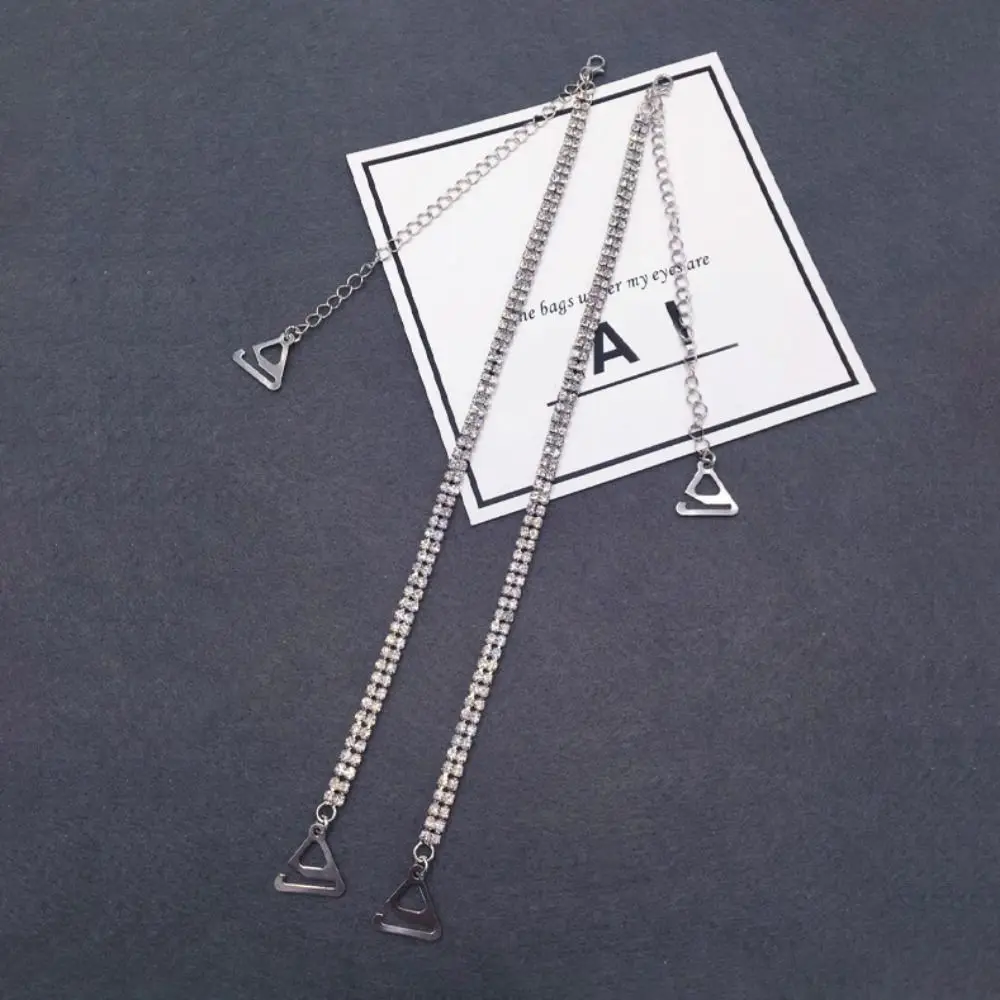 Fashion Metal Bras Straps Aniti-slip Rhinestone Underwear Strap Pearl Adjustable Shoulder Straps