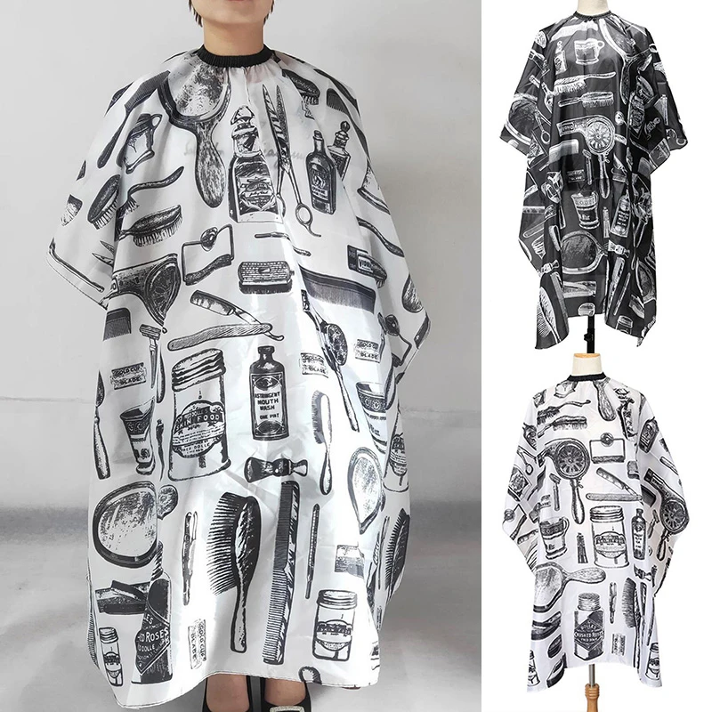Hairdressing Cape Black White Professional Hair-Cut Waterproof Protect Gown