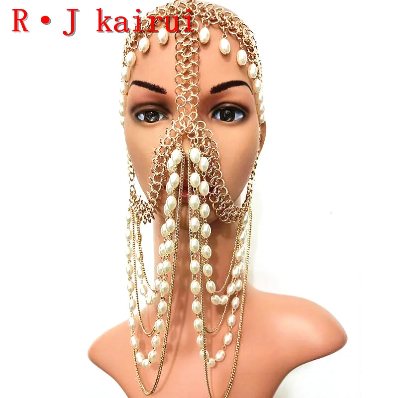 

Новая модная золотая цепочка RJH025, имитация жемчуга, бусины, головки, многослойная цепочка под заказ, украшения для костюма, ювелирные изделия