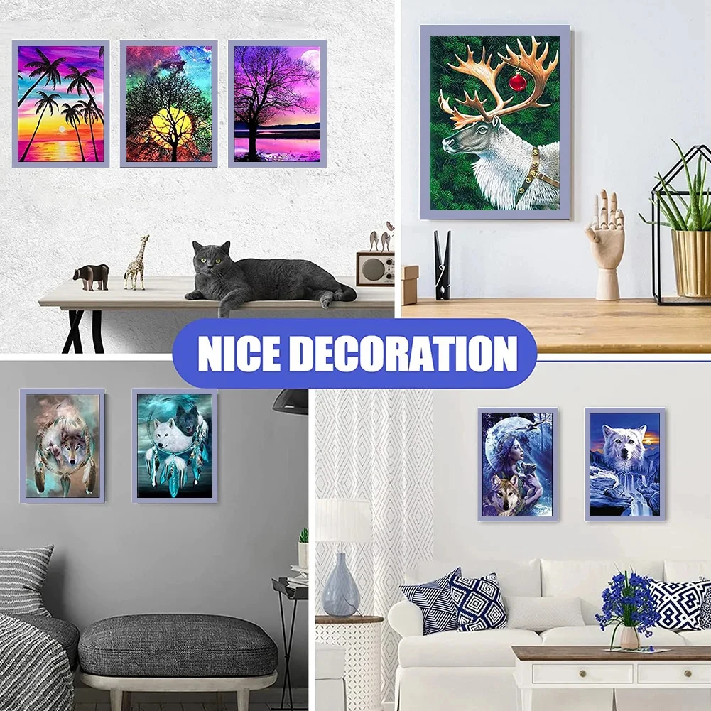 Magnetic Poster Display Frame 5PCS A4/A5/A6 Self-adhesive Non-developmental Photo Art Wall Sticker Frame for Photos Certificate