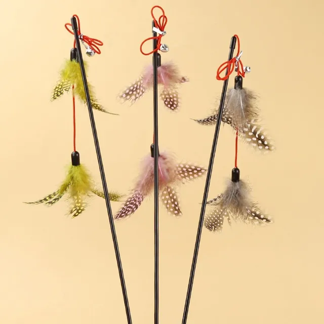 Cat Toy Feather Cats Sticks Cat Toys Interactive Double Feather Toys Cats Teasing Kitten Teaser Stick with Bell Toy Pet Products 4