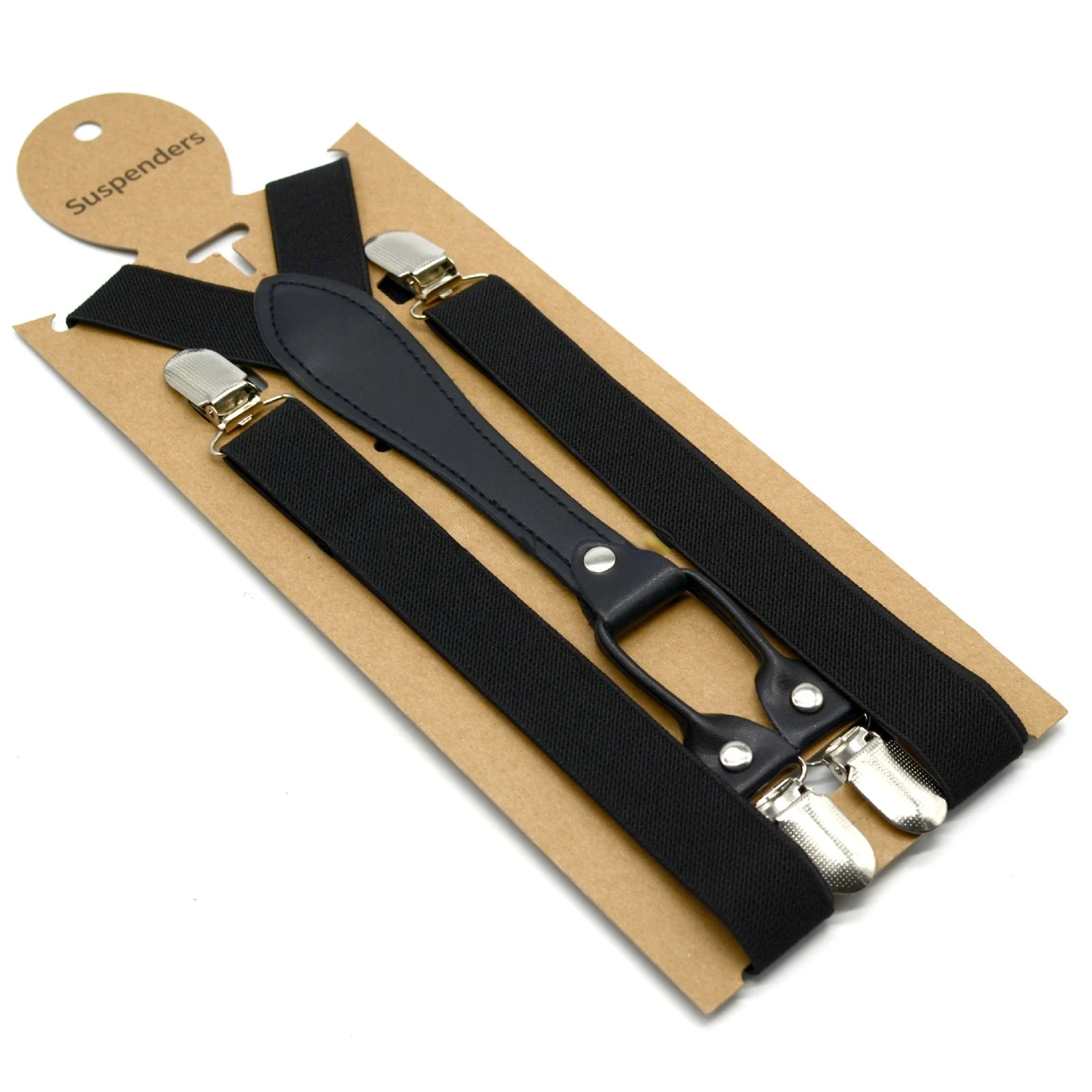 

Adult Suspenders 2.5cm4 Clip Black Business Elastic Strong Belt Pad Clip Unisex Work Wedding Accessories Belt for Men Braces