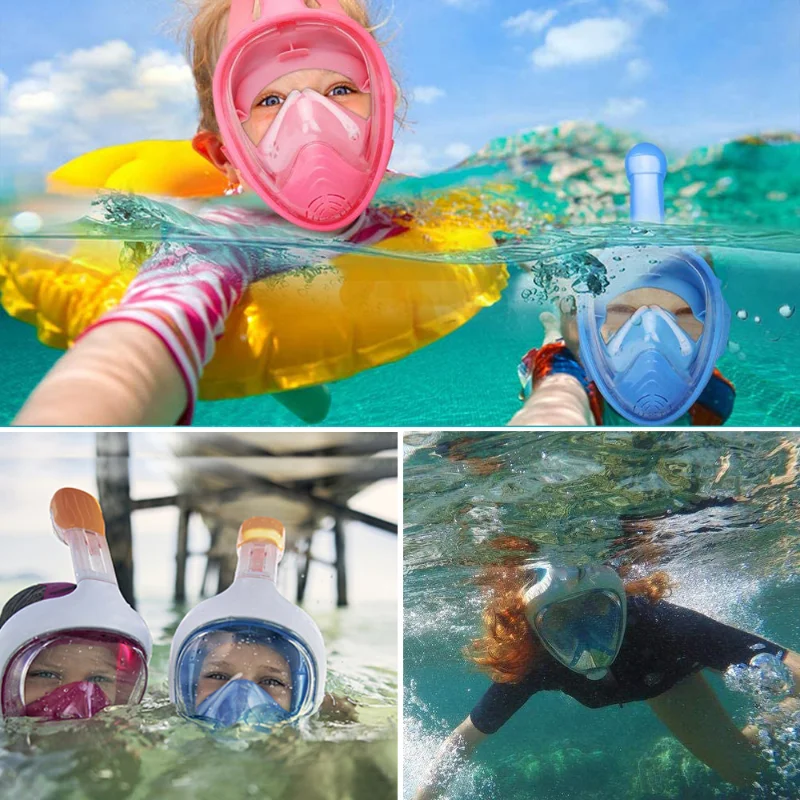 Masque Intégral de Plongée Sous-marine pour Enfant et Adulte, Ensemble de  Snorkeling et de Natation, Respirateur Tuba, Anti-buée, Respiration Sûre -  AliExpress