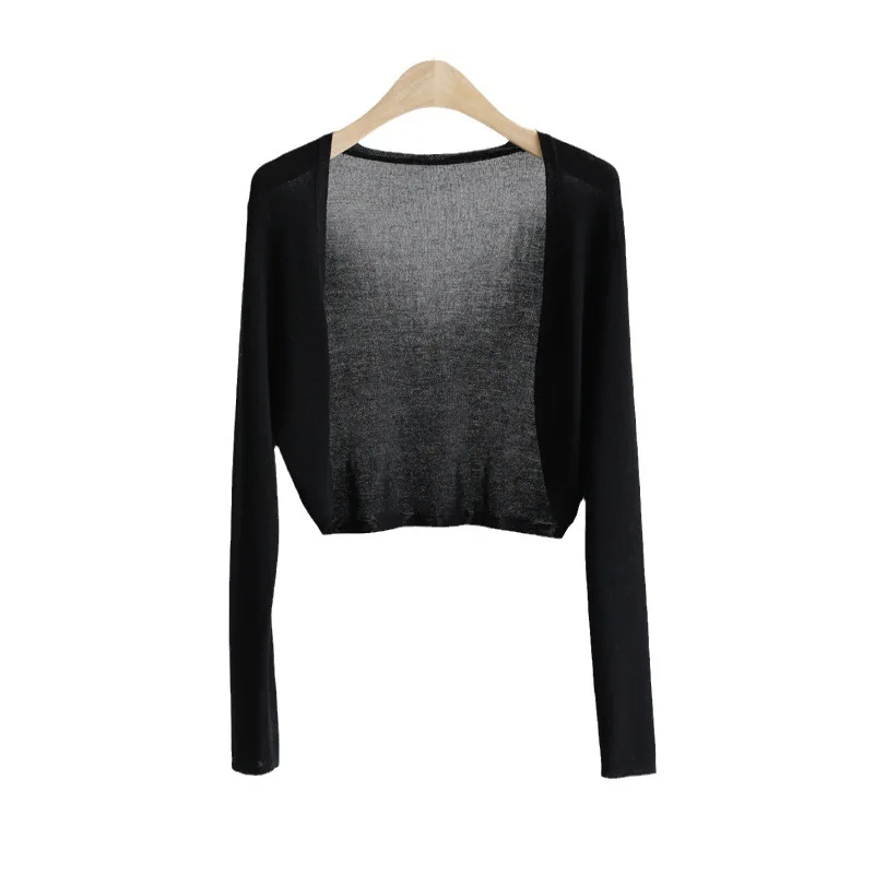 Sun Protection Knit Cardigan Women's Thin Coat Ice Silk Outerwear Cover-up Shawl Air Conditioning Shirt Summer 5