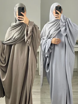 Eid Scarf & Muslim Dress for Women Eid 2 Piece Prayer Long Dresses Morocco Ramadan Jilbab Abayas Kaftan Dubai Arab Long Robe