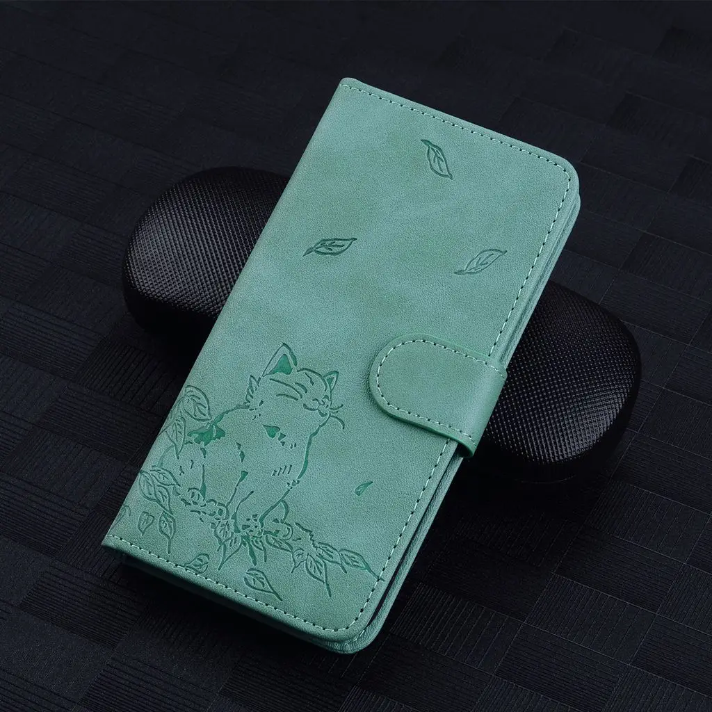 Adorable Cat Leather Flip Wallet Phone Case