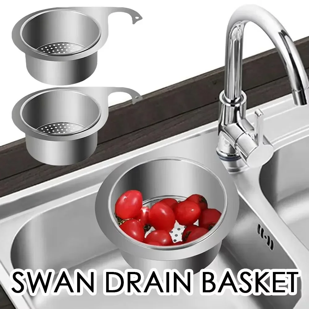 Sink Strainer Sink Filter Stainless Steel Swan Removable Drainage Basket