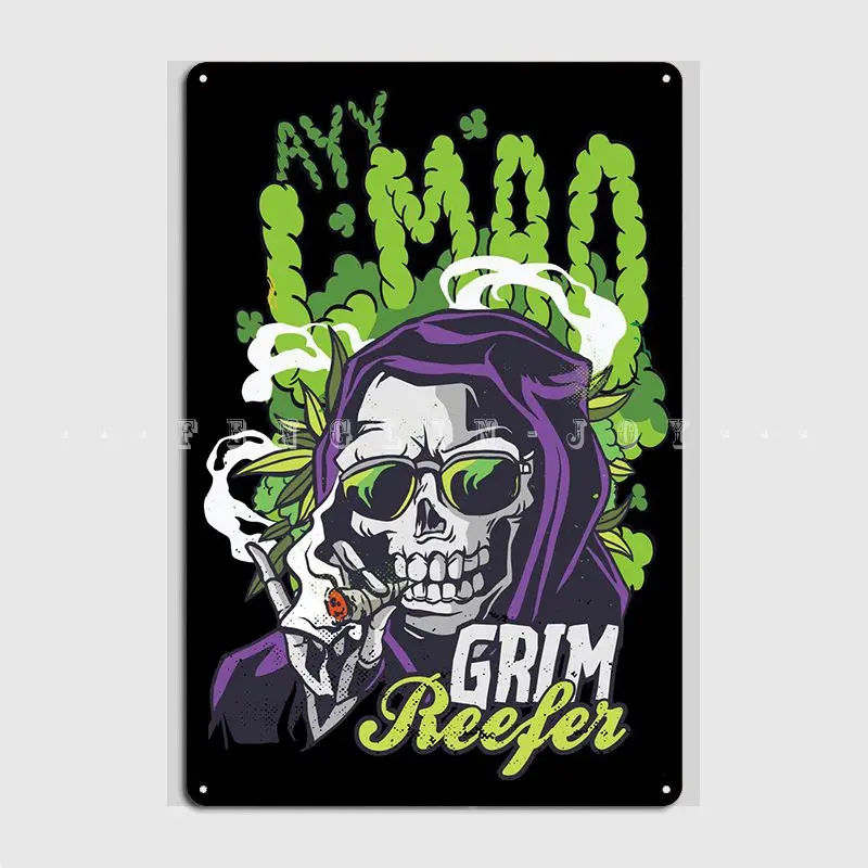 Металлический плакат Ayy Lmao Grim Reefer для кинотеатра гостиной Настенный декор пещера