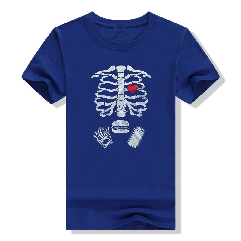Maternity Halloween Skeleton T-Shirts Couple X-ray Baby Pregnancy Tee Men's Burger Food Funny Pregnancy Announcement Y2k Clothes 6